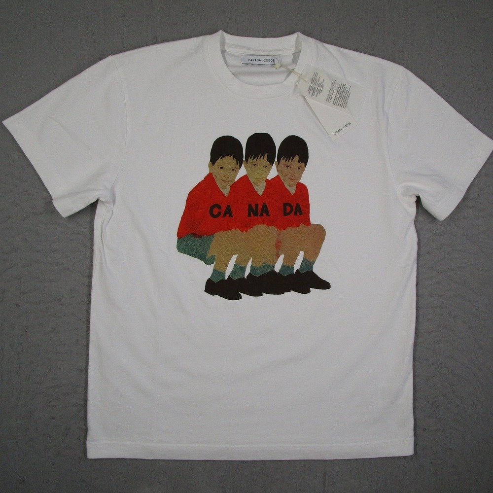 Canada Goods James Rielly Graphic T-Shirt White Organic Cotton Heavyweight Men M - Picture 1 of 11
